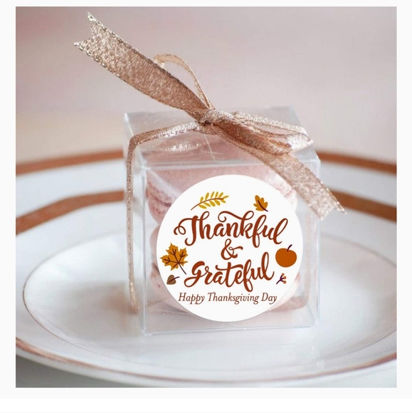 50 CT🦃2x2 " Happy Thanksgiving Day Stickers - Grateful Design - Picture 1 of 8
